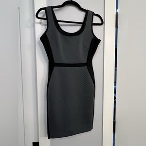 Banana Republic Black/Grey Quilted Dress
